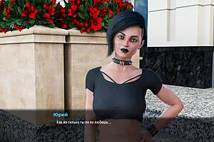 SunVille 2 milf blows huge black cock outdoors then rides to orgasm in public slave play