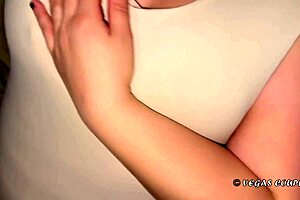 chubby stepmom teases her huge natural tits and rock-hard nipples