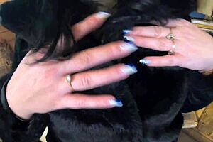 SMOKING HOT DEEP BLOWJOB CUMS ON MY FUR COAT AND HAT!