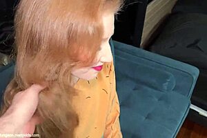 bound beautiful redhead milf endures rough bdsm blowjob and doggystyle casting