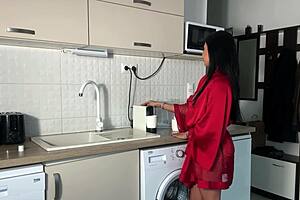 Wife comes home exhausted 😩 but gulps down hubby's thick load 💦 right there! 🔥