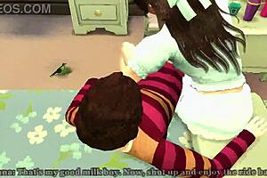 Sims 4 college cram stuffs tight teen ass with rough cock