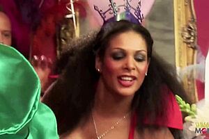 My costumed milf friends ride big cocks in lingerie