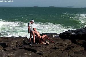 Ever wonder how a busty blonde handles double BBC anal in outdoor threesome? She screams riding monster cocks to creampie!