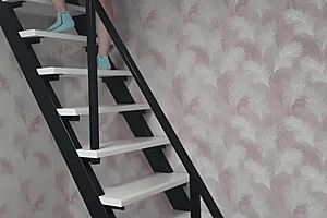 Mommy cleans while I eye her hairy pussy