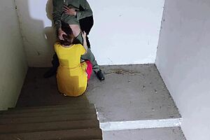 My horny sister-in-law waits on the stairs