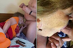 granny carmen as velma sucks cock deep then rides to creampie
