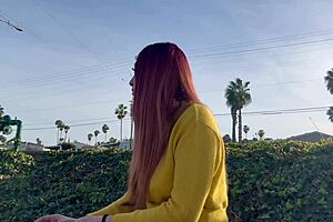 oh god, flashing my juicy italian milf tits solo in the car feels amazing at night