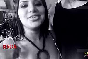 a busty milf and brunette friend take two thrusting cocks hard in 4some