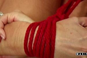 maxine x ties velvet skye's feet up for bdsm lezdom chair torment