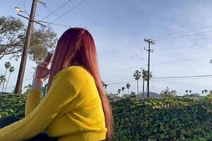 oh god, flashing my juicy italian milf tits solo in the car feels amazing at night