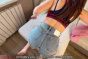 stepmom massages stepson then rides his big cock 😍 russian amateur creampie 💦