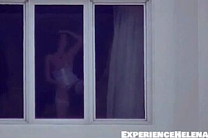 Helena Price teases Nikki Brooks in street voyeur girl-on-girl surprise part 1