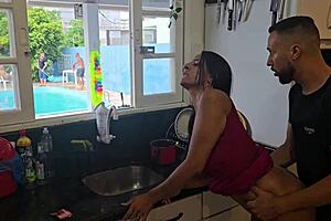 Hubby poolside while I fuck his friends?