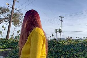 oh god, flashing my juicy italian milf tits solo in the car feels amazing at night