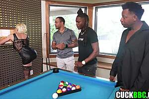 cuckold sees hotwife gangbanged by big black cocks in foursome