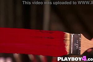 big tits blonde cougar milf strips wet naked for model tease