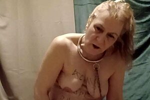 esclave f gets humiliated bound flashed with dildo dirty talk