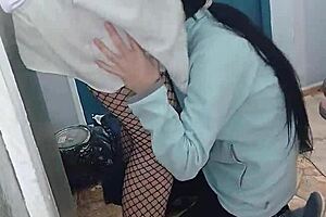 student coed sneaks orgasm sex with brunette nurse in hospital office