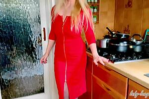 Lady Lucy teases in red dress and heels, wanna spank those curves? 🔥👠