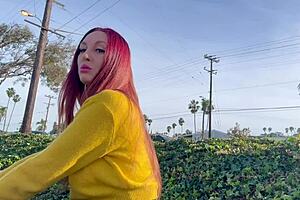 oh god, flashing my juicy italian milf tits solo in the car feels amazing at night