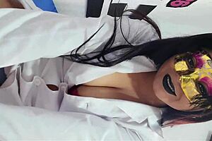 Mmm, this sexy latina masseuse fingers her tight pussy while whispering all her dirty perverted secrets...