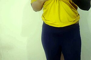 Paki stepsis flaunts massive natural tits tight pussy up close!