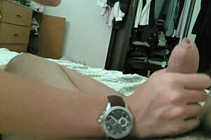 Wanna see this teen's wristjob fetish end with hot cumshot all over her watch?