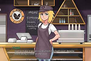 hazel sneaks a quick jerk into her hazelnut latte... caught red-handed!