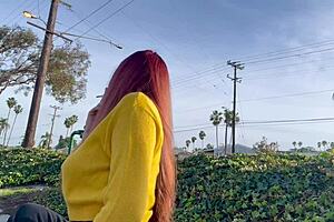 oh god, flashing my juicy italian milf tits solo in the car feels amazing at night