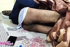 desi stepson fucks hairy stepmom doggystyle creampie tight pussy bedroom