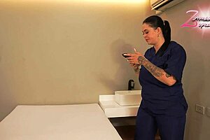 hey busty horny latina masseuse, wanna ride that huge cock cowgirl style till you cum? 😏🍑💦