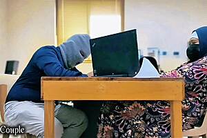 Muslim hijab wife cheats with office friend using vibrator on memek