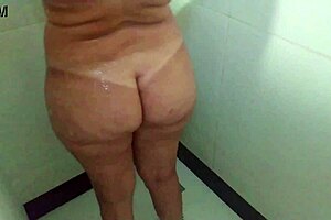 my chubby wife shaves her hairy pussy in shower seducin my buddy