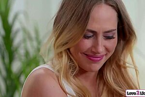 blonde babe tongue fucks busty gilf's wet pussy deep