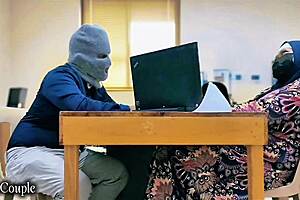 Muslim hijab wife cheats with office friend using vibrator on memek