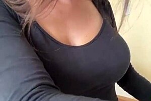 Stepmom flashes huge natural tits and perky nipples