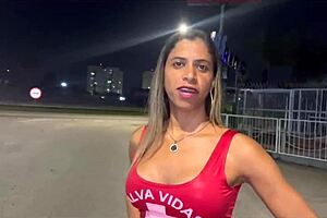 Wife hunts carnival studs while humiliated hubby watches gaping wet