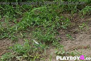 cute asian milf strips outdoor revealing small tits