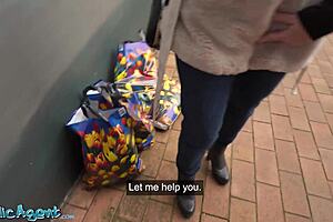 russian milf blows fucks stranger public pov