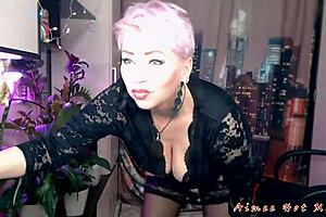 Redhead Milf Aimee Delivers Creampie in Fishnets