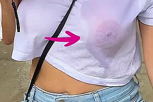 brazilian milf flashes wet tiny top at wild carnival party fuck