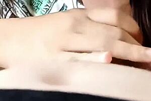 Curvy Colombian bunny in latex miniskirt gets dominated with feet massage and dildo toys