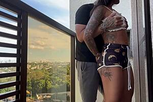 college friend visits latina milf for sensual ebony doggystyle creampie complete