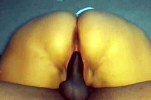 Friend's big ass mommy rides cock wildly at hotel