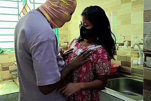 desi anita bhabhi gets hardcore fucked right in the kitchen