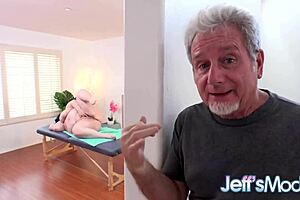 masseur eyes naked bbw eliza allure's masturbating curves hungrily