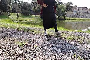 strolling with stepmom she loves public flashing tease