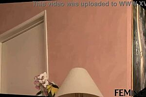 Horny stripper rides brunette's strap-on after clothes rip in lesbian party