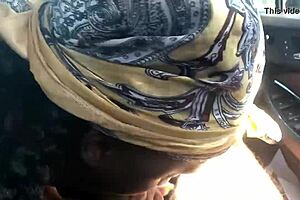 black hooker gobble my white cock in car pov blowjob!